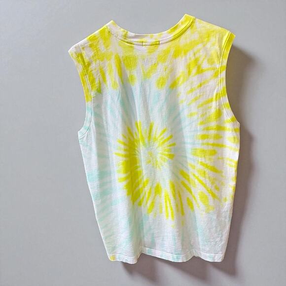 ATM Anthony Thomas Melillo Tie-Dye Tank Top - Yellow and Blue Size:  XL - Picture 3 of 7